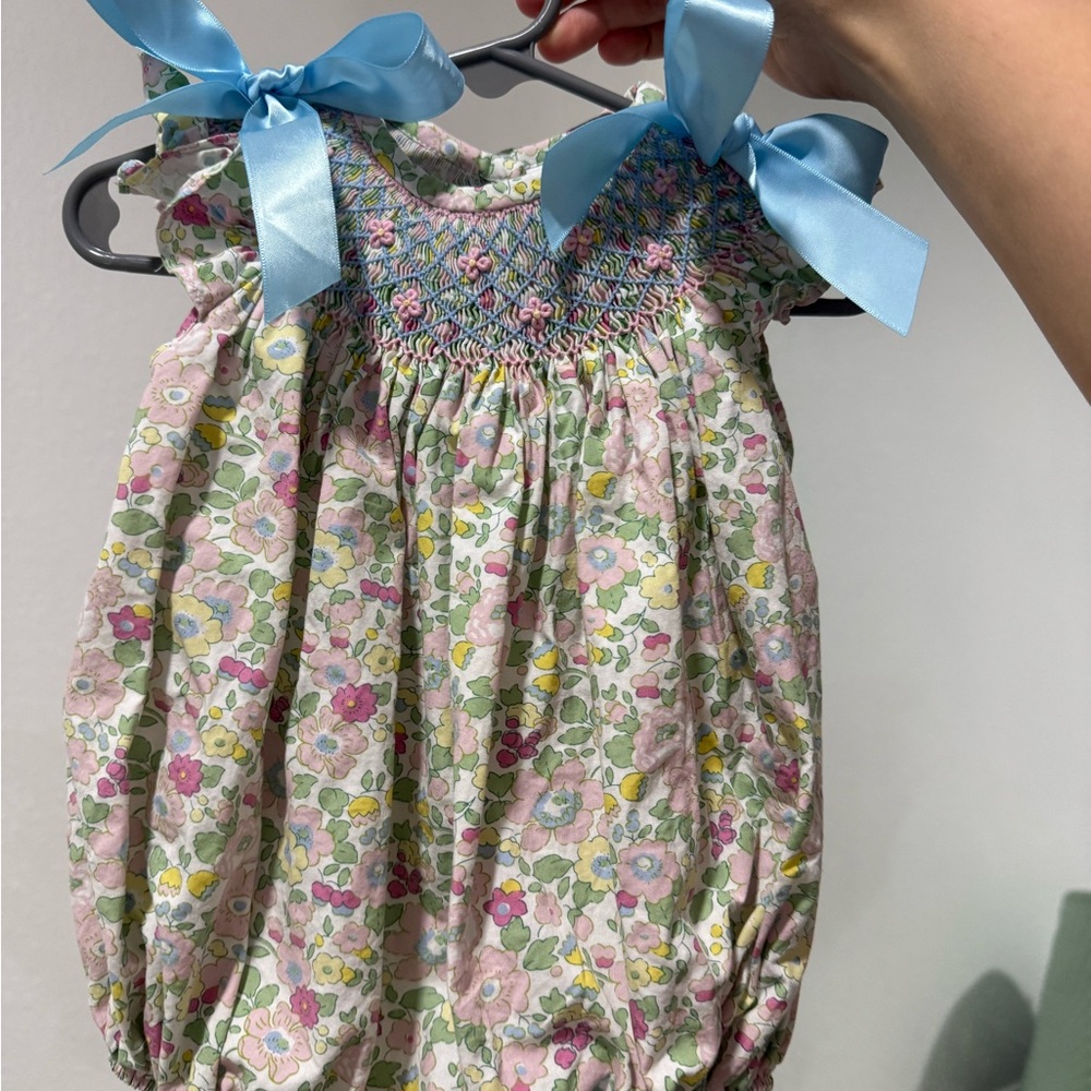 Floral Bodysuit with Blue Accents